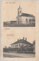 Kistelek vasútállomás, katolikus templom, Divald & Monostory (fl)