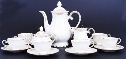 Reichenbach kávéskészlet, jelzett, matricás, hibátlan/ Porcelain coffe set from Germany