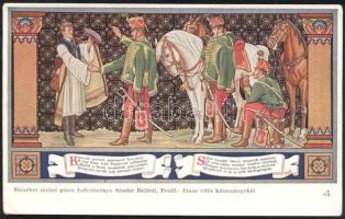 Budapest V. Erzsébet Királyné Szálló étterem és söröző pince, Sándor Béla falfestménye Petőfi: János vitézéből (EK)