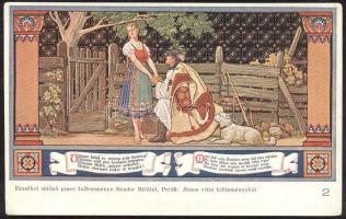 Budapest V. Erzsébet Királyné Szálló étterem és söröző pince, Sándor Béla falfestménye Petőfi: János vitézéből (EK)