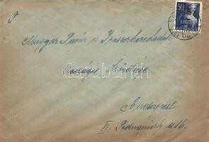 domestic cover franking, (6. díjszabás) Helyi levél Betűs I. Hl.I./50f bérmentesítéssel