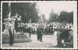 1940 Uzon Országzászló avatása, photo / Hungarian flag inauguration, photo