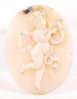 Kagyló kámea puttóval (apró hibával) /  Sea shell cameo (minor fault), 3,5cm