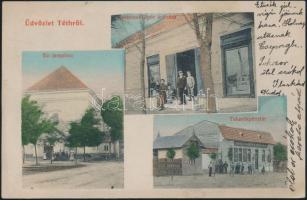 Tét Gestetner Lipót áruháza, Takarékpénztár, evangélikus templom