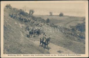 K.u.k. Landwehr lancers in Russian Poland, near Vistula, WWI (EB)
