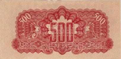 Csehszlovákia 1944. V.H. 500K bélyeggel + "SPECIMEN" tükörképes dupla lyukasztással!! RR!!...
