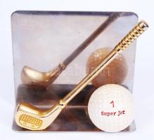 Super Jet, golflabdás levéltartó, fém, 9×11 cm