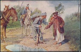 Capture of a Russian spy, k.u.k. soldiers WWI (EK)