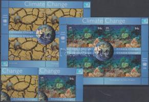Éghajlatváltozás blokksor + blokkból kitépett 2 bélyeg, Climate change blockset + 2 stamps from booklet
