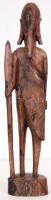 Afrikai kézzel faragott harcos, ébenfa, m:38 cm