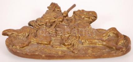 Beduin harcost ábrázoló bronz hamutál / 
Bronze ashtray with Bedouin, 17x13,5cm