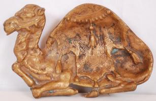 Teve formájú bronz hamutál /  Bronze ashtray shaping a camel, 16x11cm
