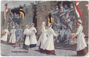 Austro-hungarian soldiers with beer, bread and coffee s: A. Hartmann (EB)