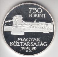 1998. 750Ft Ag "Budapest egyesítésének 125. évfordulója" T:PP