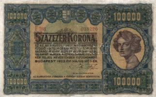 1923. 100.000K "Orell Füssli Zürich" T:restaurált