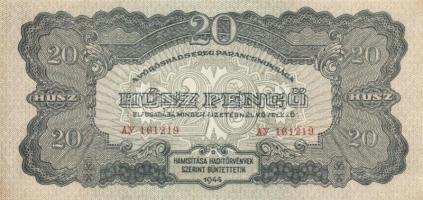 1944. 20P "A Vöröshadsereg Parancsnoksága" (3x) egymásutáni sorszámmal T:I
