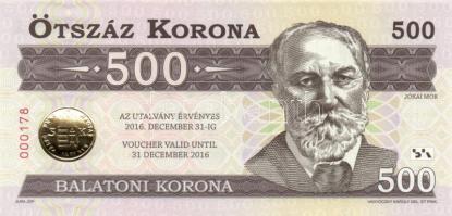 2012. 500Ft "Balatoni Korona - Jókai Mór" (2x) egymásutáni sorszámmal T:I