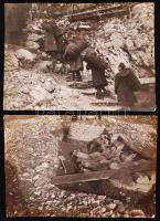 1917 Katonáink a Karsztokban Az Est lapok 2 db cenzúrázott jelzett, sorszámozott fotója / Military photos. Officcial photo of the Est magazine 17x12 cm