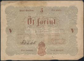 1848. 5Ft "Kossuth bankó" barna T:III apró lyuk