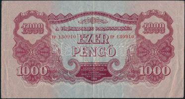 1944. 1000P "A Vöröshadsereg Parancsnoksága" T:III,III- betépődés