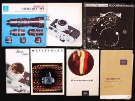 6 db fényképezőgép katalógus, közte Leica