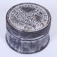 cca 1930 "Árban-minőségben szenzáció - Magyar Divatcsarnok - Rákóczi ut 74", fém dobozka, ...