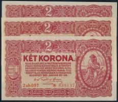 1920. 2K (3x) egymás utáni sorszámmal T:II (hajtatlan)