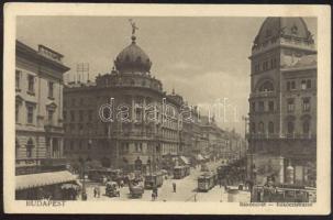 Budapest VII. Rákóczi út, villamosok, Divald & Monostory