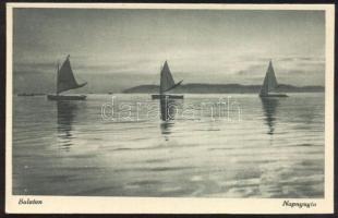 Balaton napnyugta, vitorlások