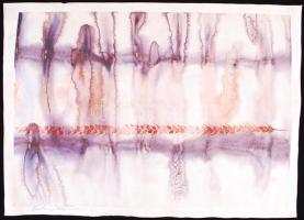 Olvashatatlan jelzéssel: Cím nélkül. Monotípia, papír, gyűrött, 50×68 cm