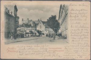 Pozsony County hall square with church and castle (b)