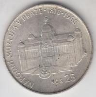 Csehszlovákia 1968. 25K Ag "Prágai Nemzeti Múzeum 150. évfordulója" T:2 Czechoslovakia 1968. 25 Korun Ag "150th Anniversary - Prague (Praha) National Museum" C:XF