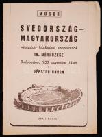 1953 A Svédország-Magyarország labdarúgó mérékőzés meccsfüzete