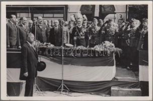 Szatmárnémeti bevonulás; Horthy Miklós, Teleki Pál, Hóman Bálint, Reményi-Schneller Lajos, Teleki Mihály, vitéz Bartha Károly, Werth Henrik, vitéz Koós Miklós tábornok, vitéz Keresztes-Fischer Lajos / entry of the Hungarian troops