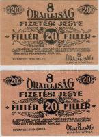 1919. 8 órai újság 20f 2klf színvariáns T:II.II/III