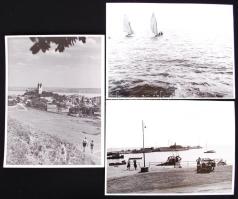 1936 Tihany, Siófok 3 db fotó Sevcsik Jnő fényképészeti szakírótól 18x24 cm