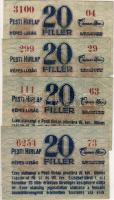 Dátum nélkül Pesti Hírlap 20f (4x) klf variánsok, számelcsúszások, színvariánsok, stb. T:I,II/III