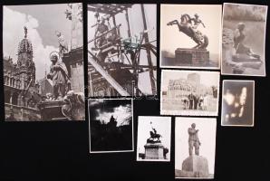 cca 1930-1960 Budapesti szobrok fotói 9 db, közte Reich Péter Cornel