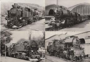 Régi német mozdonyok, 13 db használatlan FF képeslap / German Old Timer locomotives, 13 unused B/W postcards