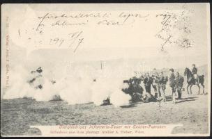 1899 Four-member infantry fire, shooting with Exicier cartridges (EK)