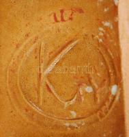 cca 1970 Kovácsoltvas és kerámia iparművész italkiöntő