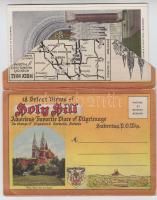 Florida, Holy Hill 9-piece leporello postcard with Holly Hills map (EK)