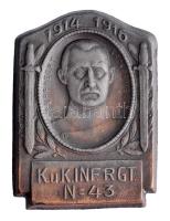 Osztrák-Magyar Monarchia 1914-1916. "K.u.K. 43. Gyalogezred Rupprecht Kronpr v. Bayern" horgany sapkajelvény (39x29mm) tű nélkül T:1-(bronzozás nyomai) Austro-Hungarian Monarchy 1914-1916. "K.u.K. INF.RGT. N=43. Rupprecht Kronpr v. Bayern" zin cap badge (39x29) without pin C:AU(bronze residues)