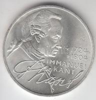 NSZK 1974D 5M Ag "Immanuel Kant" T:2 GFR 1974D 5 Mark Ag "Birth of Immanuel Kant" C:XF