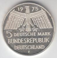 NSZK 1975F 5M Ag "Európai Műemlékvédelem" T:PP
GFR 1975F 5 Mark Ag "European Monument...