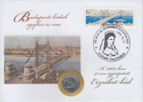 1999. 50f "45 éves az újraátadott Erzsébet-híd" érmés bélyeges boríték alkalmi bélyegzővel T:1