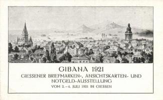 Giessen; Gibana stamp, postcard and necessity note Expo 1921