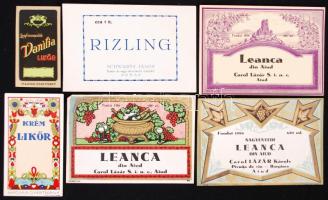 Cca 1940 6 db italcímke, 8×4-13×8 cm