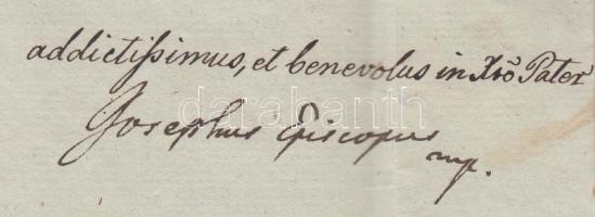 1834 Ex offo levél Kopácsy József veszprémi püspök később hercegprímás aláírásával