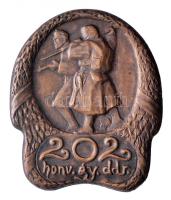 Osztrák-Magyar Monarchia ~1915. "202. Honvéd Gyalogdandár" tombak sapkajelvény (40x34mm) tű nélkül T:2 Austro-Hungarian Monarchy ~1915. "202. Honved Infantry Brigade / 202.honv.gy.ddr." tombac cap badge (40x34mm) without pin C:XF